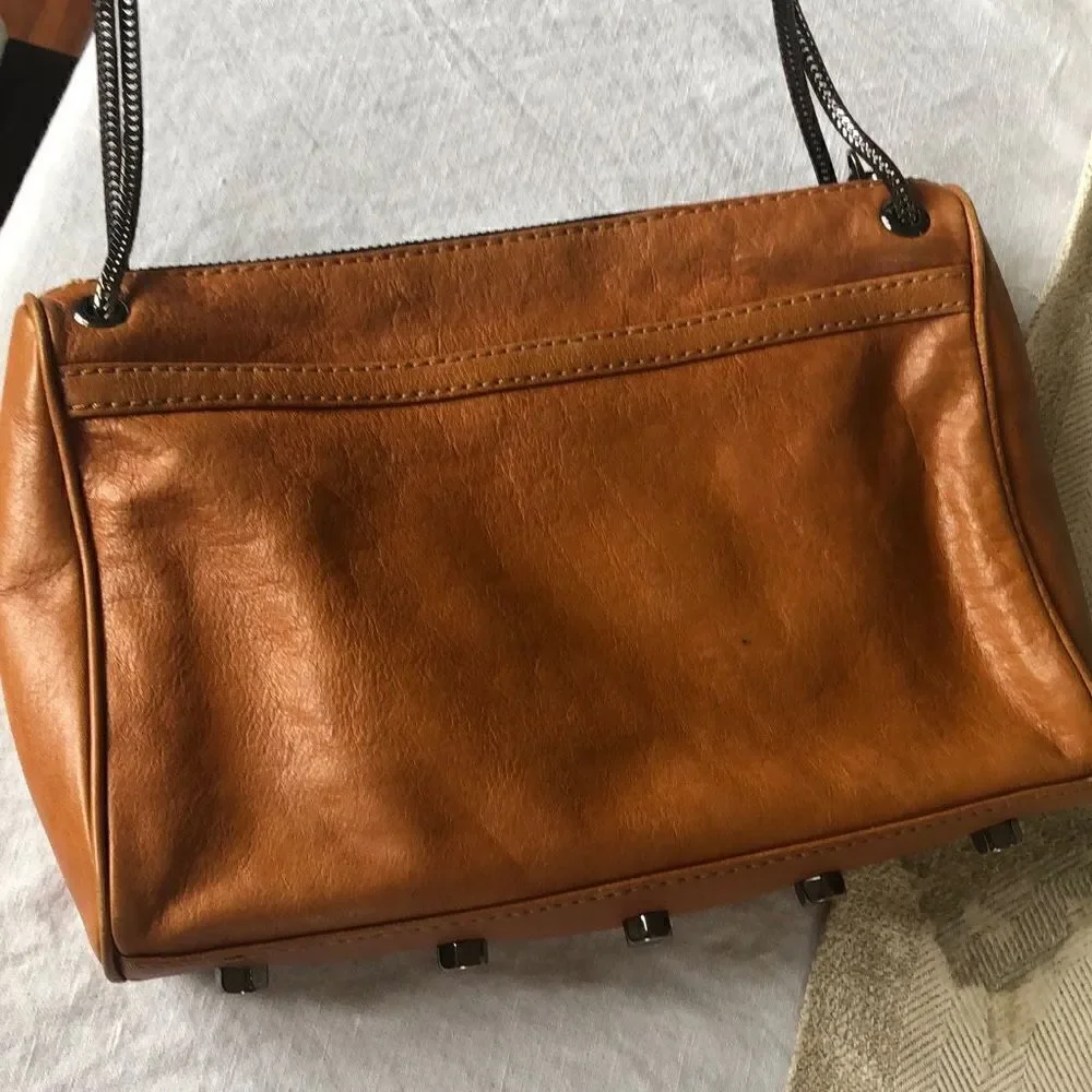Rebecca Minkoff Honey color, leather Crossbody bag Bird print interior